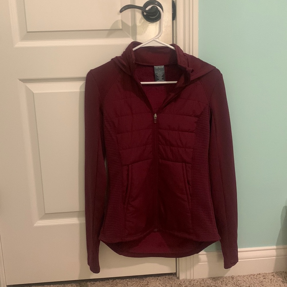 Maroon Hooded Tek Gear Athletic Jacket